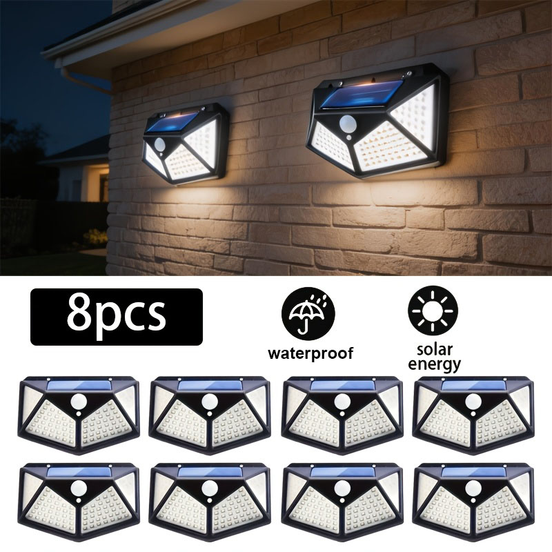 Waterproof Junction Box Solar - 1~8 Peças de Luzes Solares com