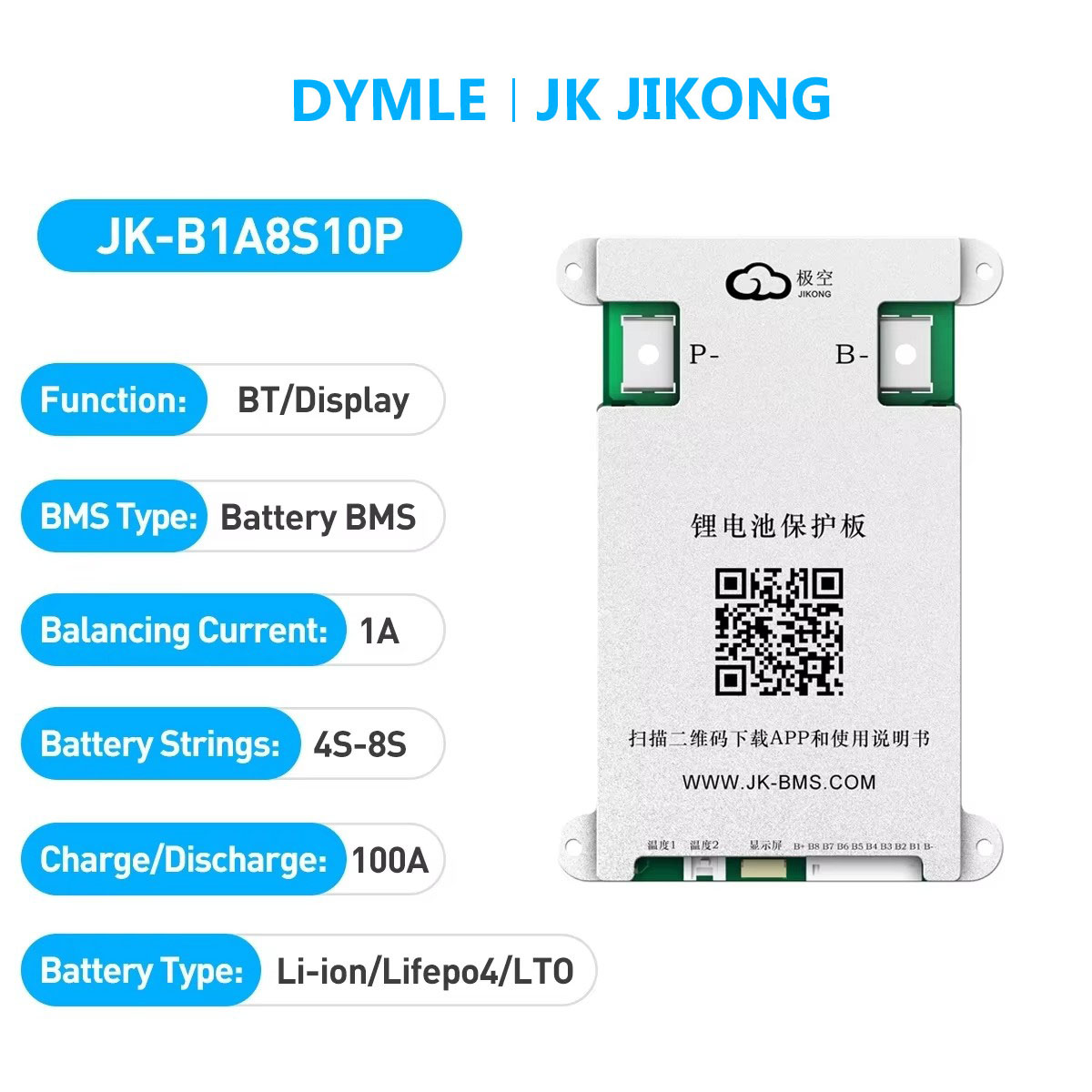 JK JIKONG B1A8S10P BMS Ativo I - Smart Bms avaliação e preço